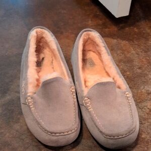 UGG Cozy Gray Suede Moccasins